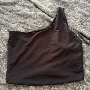 YPB Black One-Shoulder Top